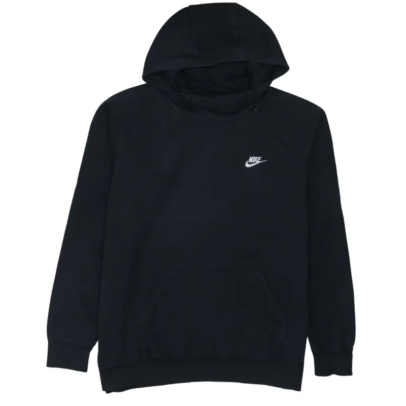 Nike Black Hoodie Women’s XLarge Embroidered Swoosh Front Pouch Pullover Sweatshirt sold by Vintage Club
