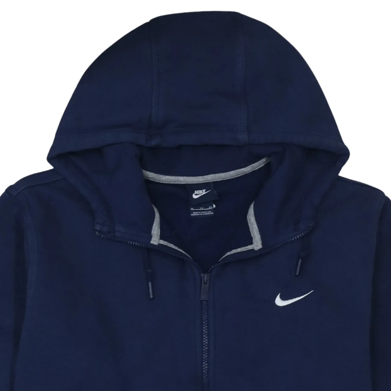 Nike Navy Blue Full Zip Hoodie Women’s XLarge Embroidered Swoosh Split Pocket Sweatshirt sold by Vintage Club product image thumbnail 3