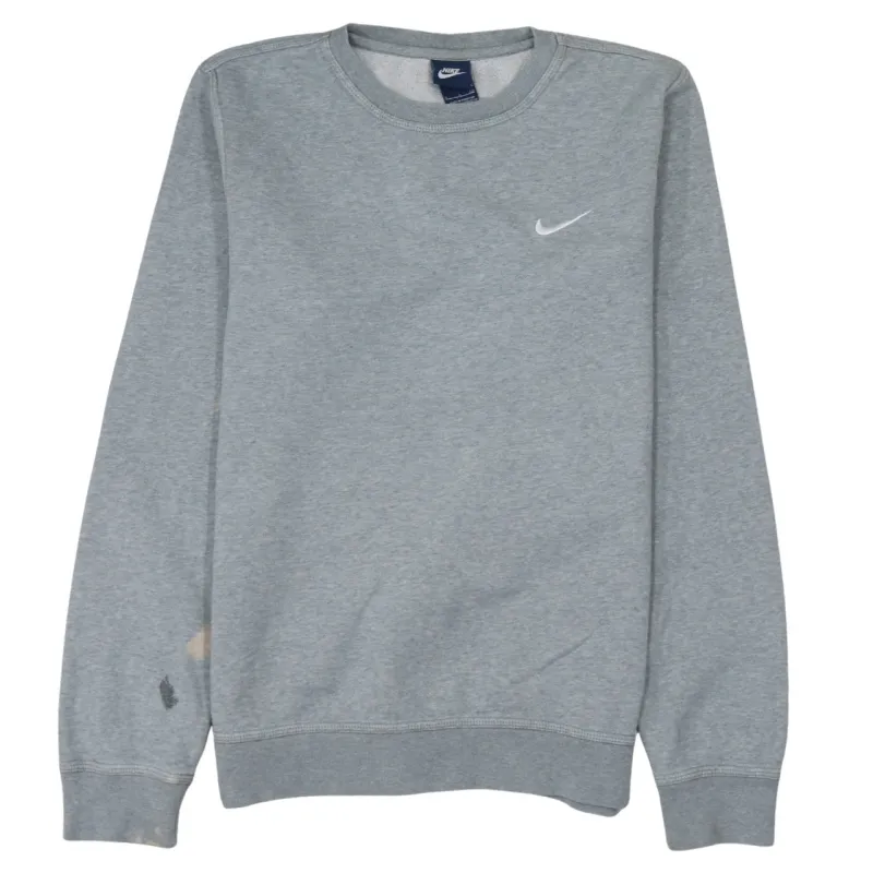Nike Grey Sweatshirt Men's Small Embroidered Swoosh Crewneck Pullover Fleece Jumper sold by Vintage Club
