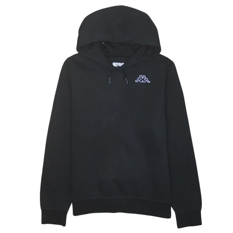 Kappa Black Hoodie Women’s Medium Embroidered Chest Logo Drawstring Hood Pullover Sweatshirt sold by Vintage Club