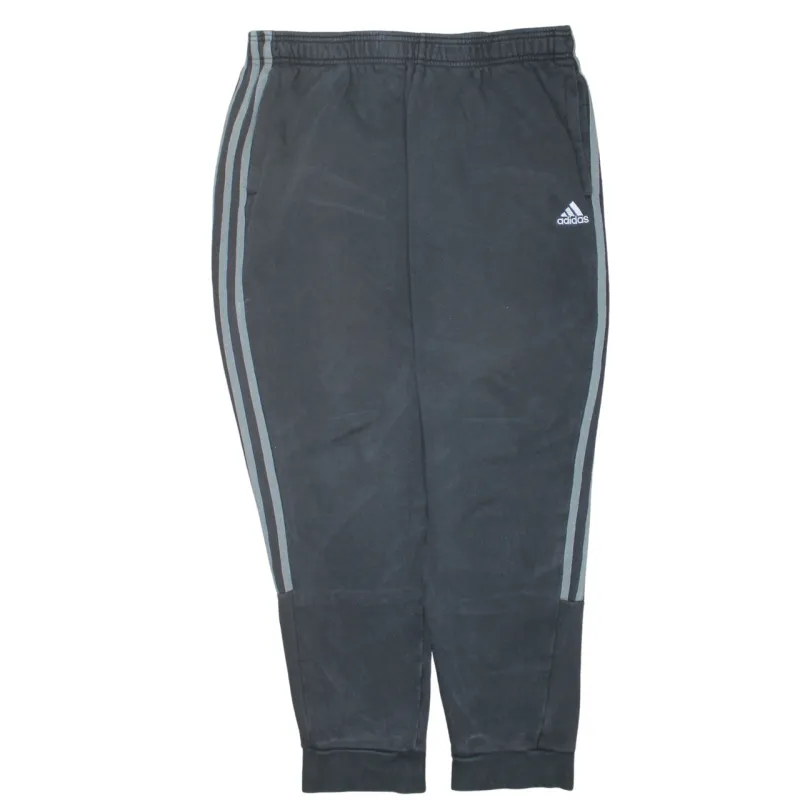 Adidas Dark Grey Joggers Men's XLarge Three Stripe Cuffed Fleece Sweatpants sold by Vintage Club