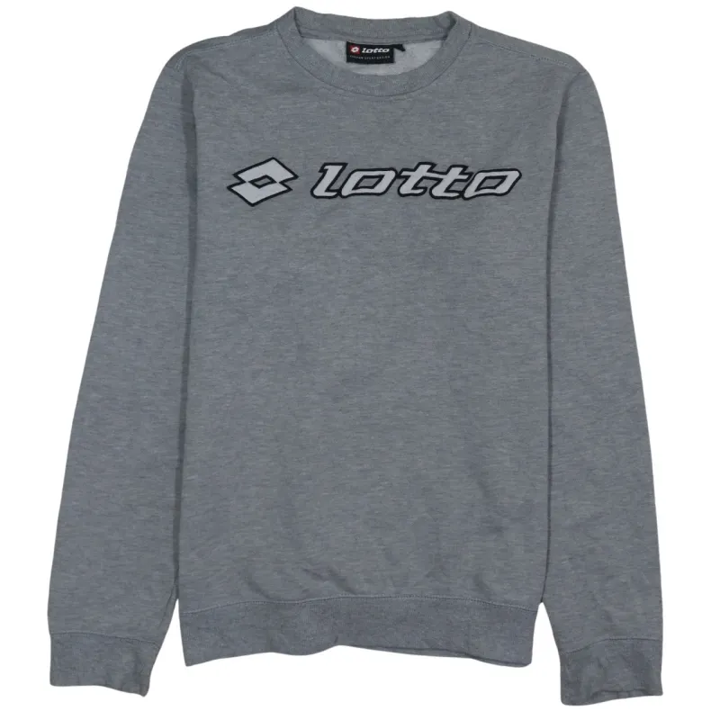 Lotto Grey Sweatshirt Women's Medium Embroidered Chest Logo Crewneck Pullover Top sold by Vintage Club