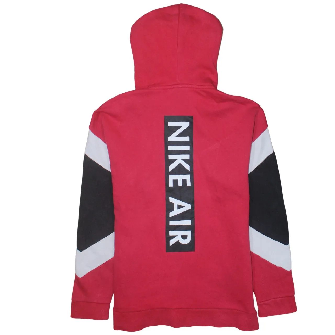 Nike Red Full Zip Hoodie Women’s Large Printed Nike Air Logo Colour Block Sweatshirt sold by Vintage Club product image thumbnail 2