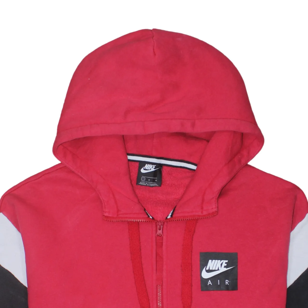 Nike Red Full Zip Hoodie Women’s Large Printed Nike Air Logo Colour Block Sweatshirt sold by Vintage Club product image thumbnail 3