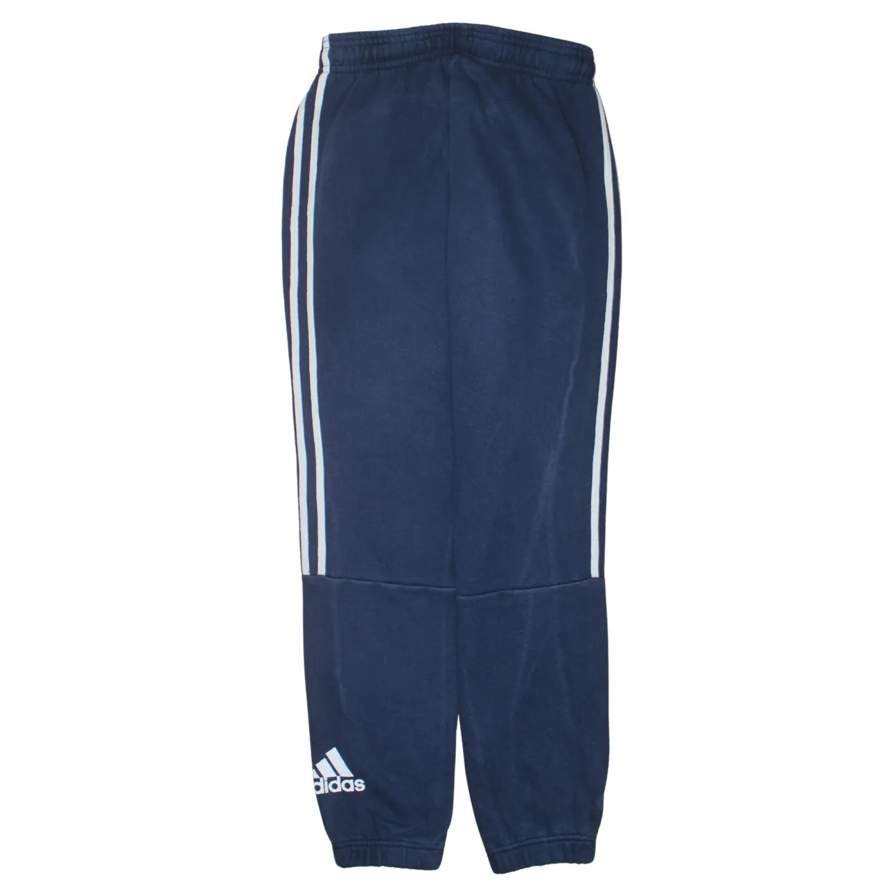 Adidas Navy Blue Joggers Men's Small Three Stripe Legs Embroidered Logo Sweatpants sold by Vintage Club product image thumbnail 2