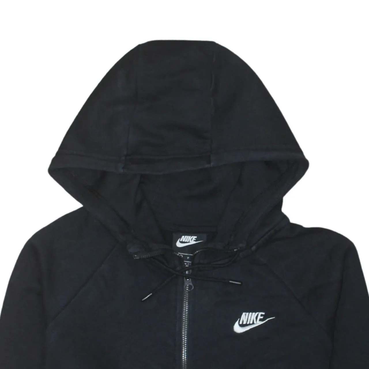 Nike Black Full Zip Hoodie Men's Small Embroidered Swoosh Split Pocket Sweatshirt sold by Vintage Club product image thumbnail 3