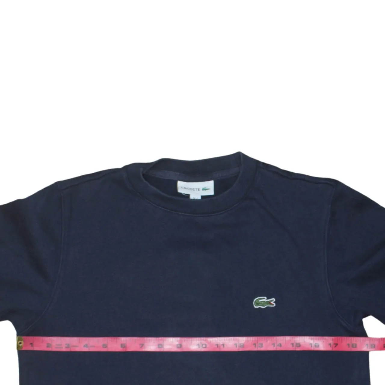 Lacoste Navy Blue Sweatshirt Women’s XSmall Embroidered Croc Logo Ribbed Hem Crewneck Pullover sold by Vintage Club product image thumbnail 5