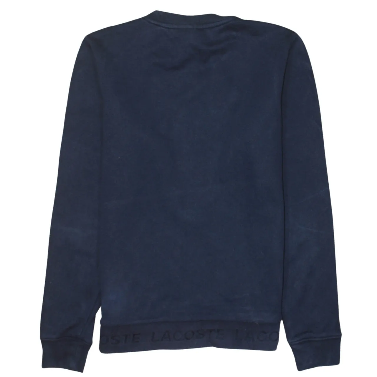 Lacoste Navy Blue Sweatshirt Women’s XSmall Embroidered Croc Logo Ribbed Hem Crewneck Pullover sold by Vintage Club product image thumbnail 2