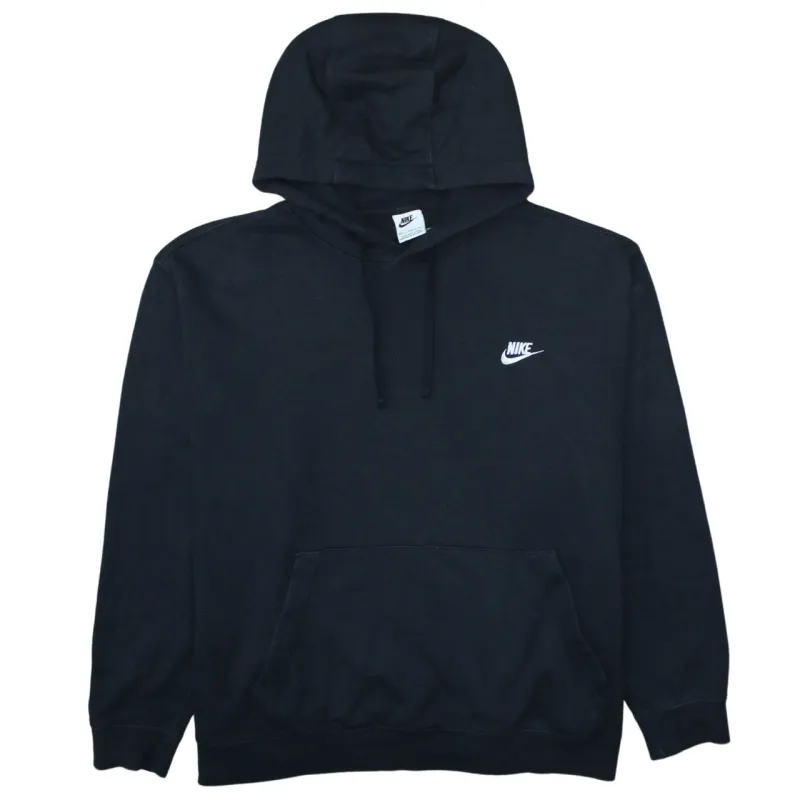Nike Black Hoodie Men’s XXLarge Embroidered Swoosh Logo Front Pocket Pullover Sweatshirt sold by Vintage Club