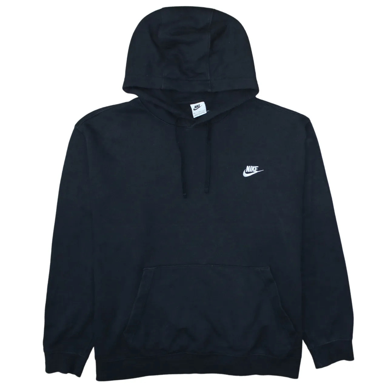 Nike Black Hoodie Men’s XXLarge Embroidered Swoosh Logo Front Pocket Pullover Sweatshirt sold by Vintage Club