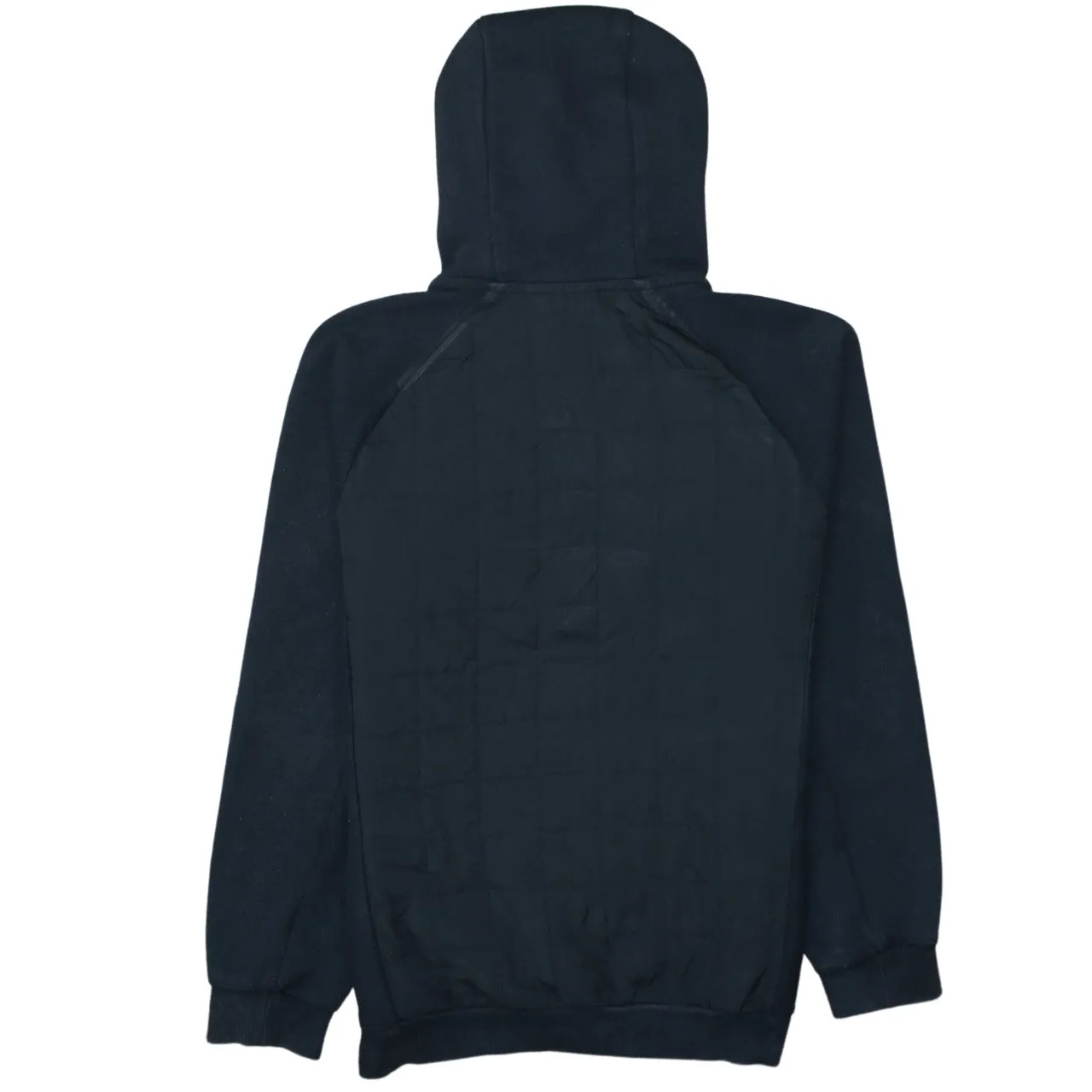 Nike Black Full Zip Hoodie Men's Small Embroidered Swoosh Quilted Back Sweatshirt sold by Vintage Club product image thumbnail 2