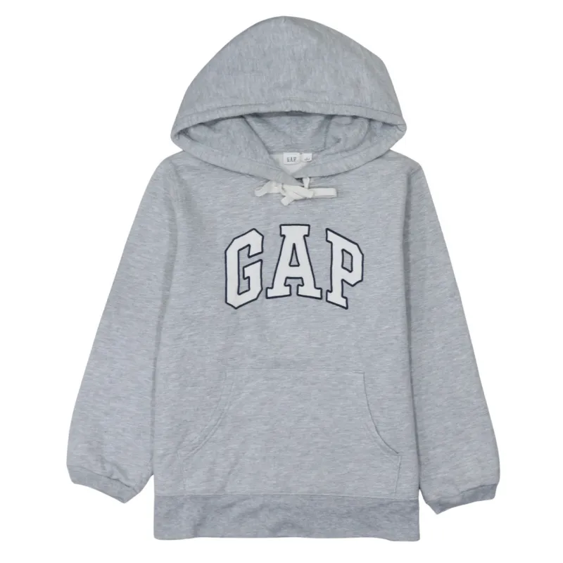 Gap Light Grey Hoodie Women’s Medium Embroidered Logo Front Pocket Pullover Sweatshirt sold by Vintage Club