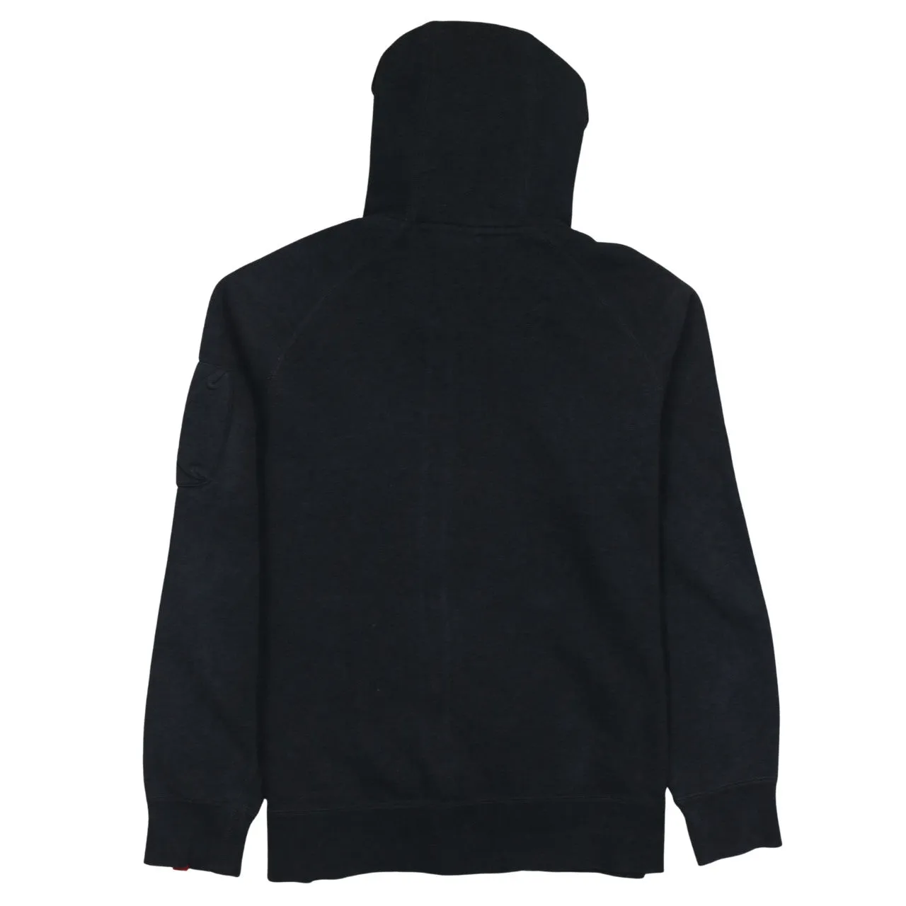 Nike Black Full Zip Hoodie Men's Large Embroidered Blue Logo Sleeve Zip Pocket Sweatshirt sold by Vintage Club product image thumbnail 2