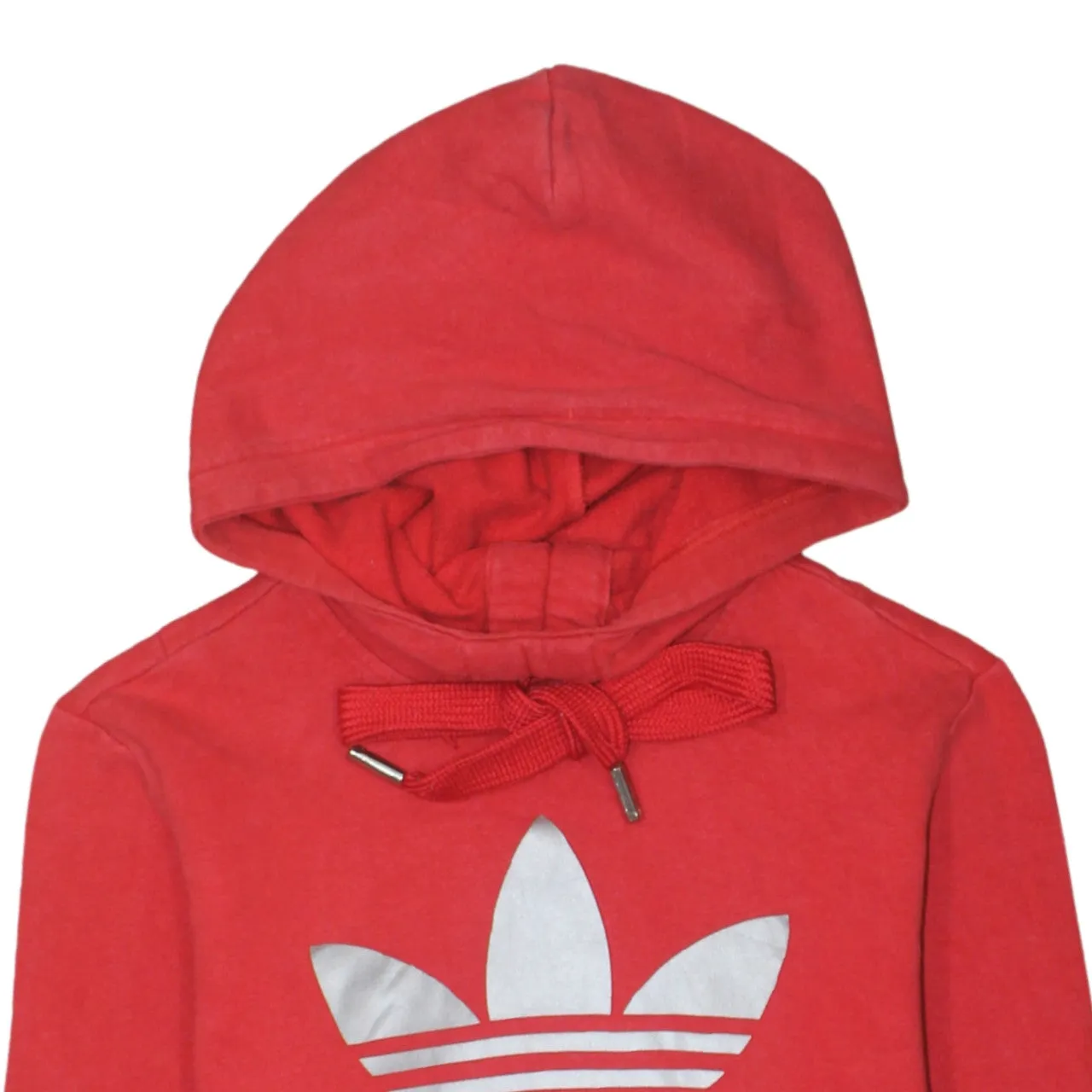 Adidas Red Hoodie Men’s Medium Printed Trefoil Logo Front Pocket Longline Sweatshirt sold by Vintage Club product image thumbnail 3