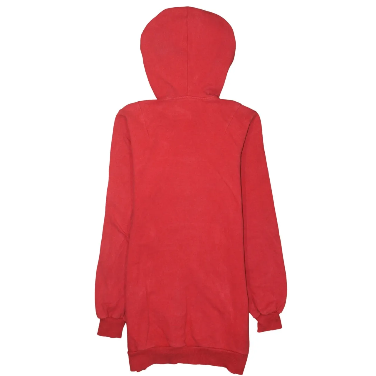 Adidas Red Hoodie Men’s Medium Printed Trefoil Logo Front Pocket Longline Sweatshirt sold by Vintage Club product image thumbnail 2