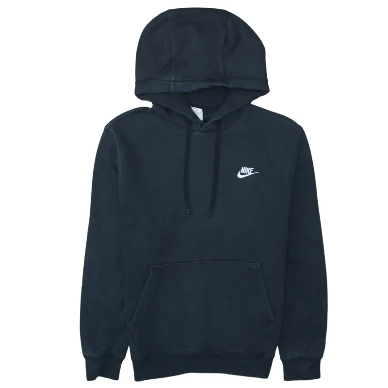 Nike Black Hoodie Men’s Small Embroidered Swoosh Logo Front Pocket Pullover Sweatshirt sold by Vintage Club