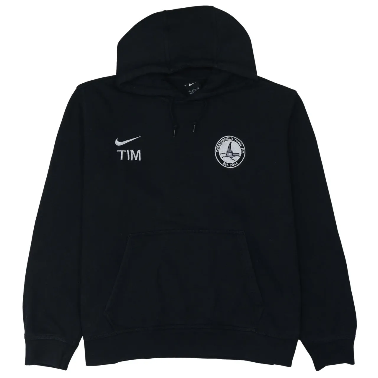 Nike Black Hoodie Men's XXLarge Embroidered Swoosh Chest Badge Front Pocket Sweatshirt sold by Vintage Club