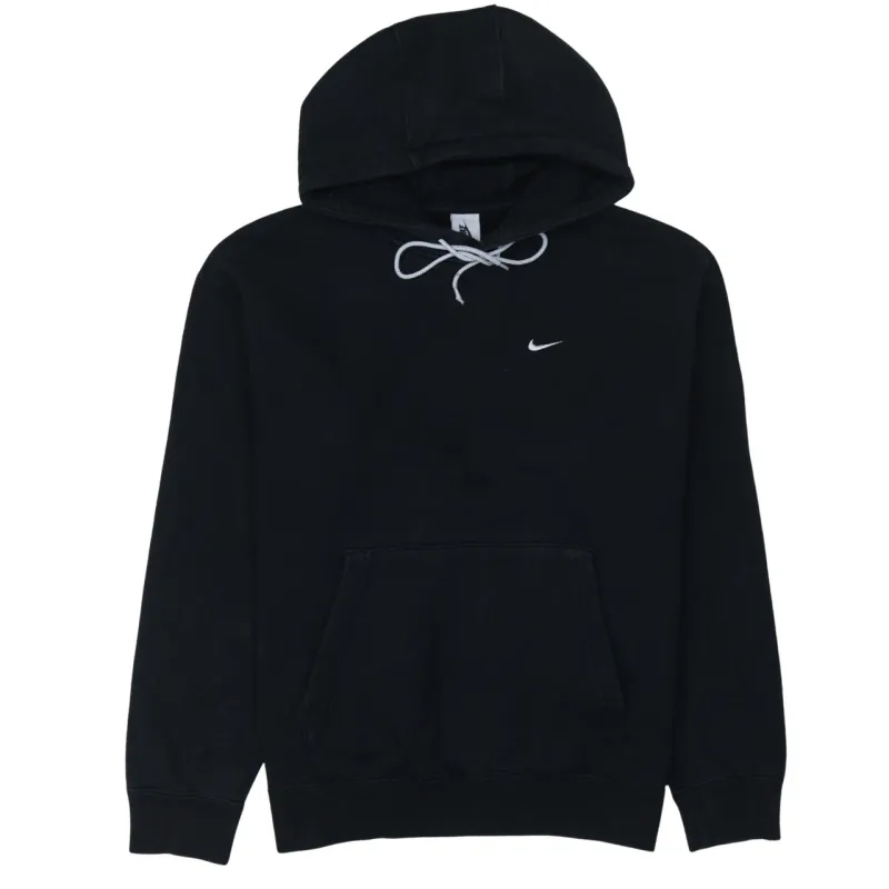 Nike Black Hoodie Men's Medium Embroidered Swoosh Front Pocket Pullover Sweatshirt sold by Vintage Club