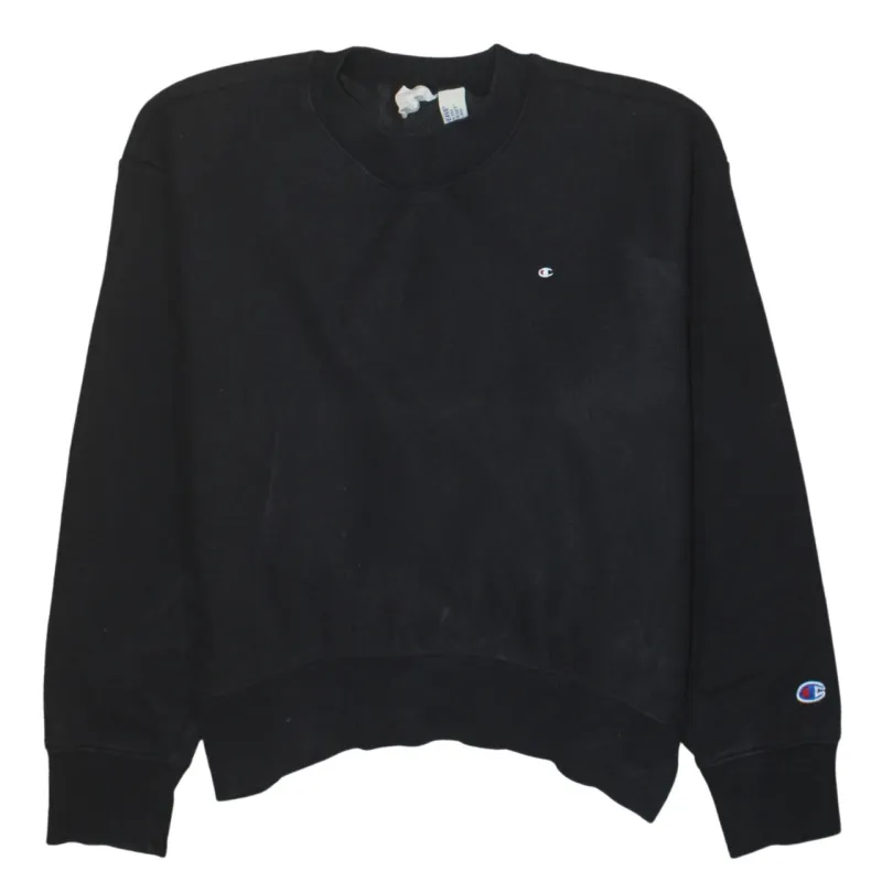 Champion Black Reverse Weave Sweatshirt Men's Medium Embroidered C Logo Crewneck Pullover sold by Vintage Club