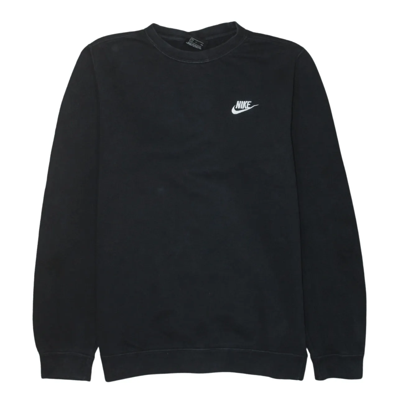 Nike Black Sweatshirt Men's Small Embroidered Swoosh Logo Crewneck Pullover Jumper sold by Vintage Club