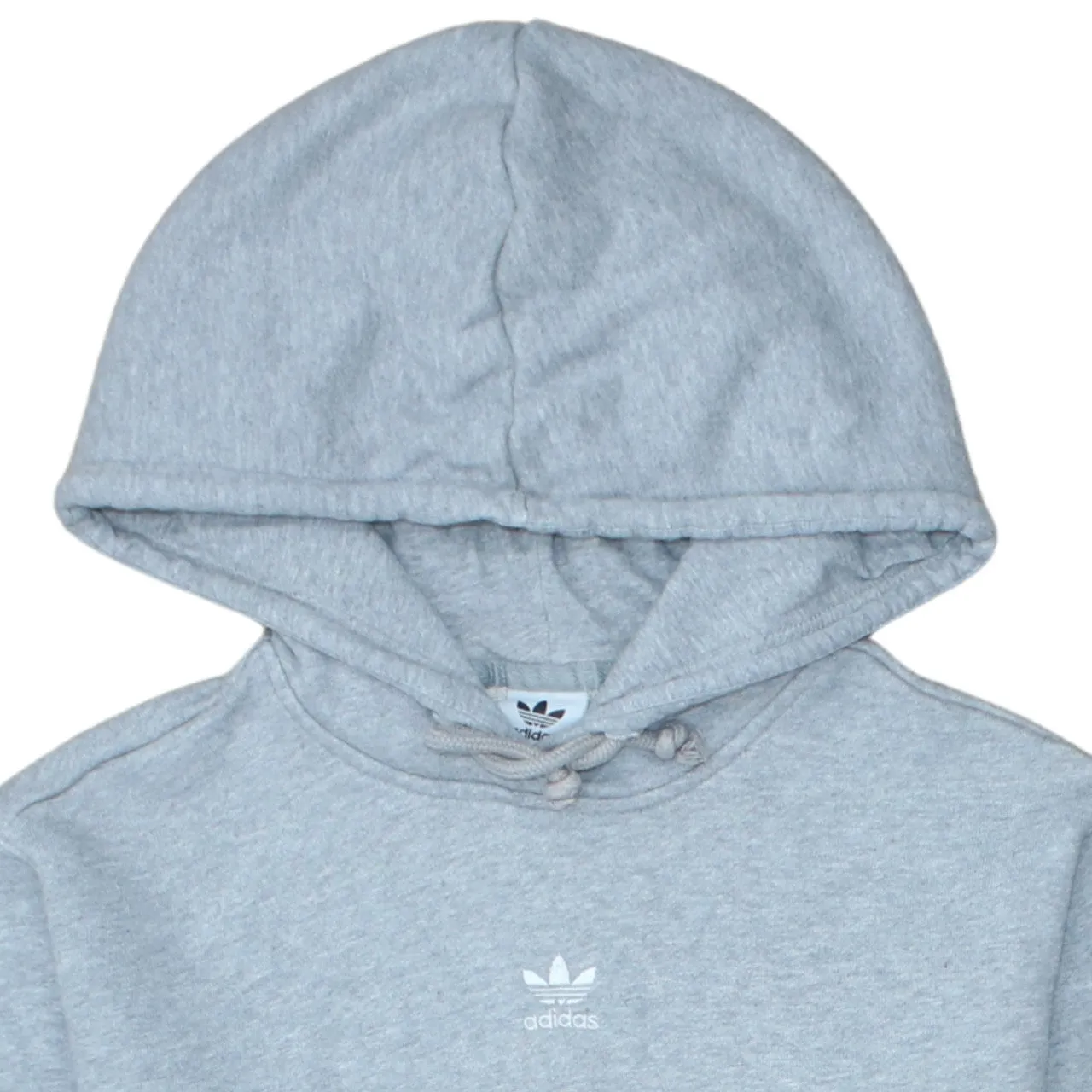 Adidas Light Grey Hoodie Women's Small Trefoil Printed Logo Front Pocket Pullover Sweatshirt sold by Vintage Club product image thumbnail 3