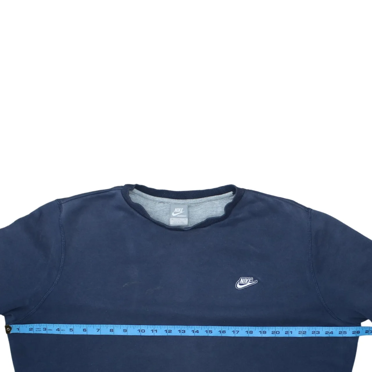 Nike Navy Blue Sweatshirt Men’s XLarge Embroidered Chest Logo Ribbed Cuffs Pullover Jumper sold by Vintage Club product image thumbnail 5