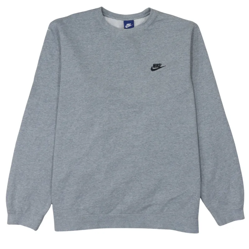 Nike Grey Sweatshirt Men's XXLarge Embroidered Swoosh Logo Crewneck Pullover Fleece Top made by Nike