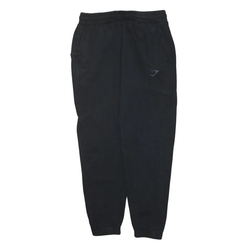 Gymshark Black Joggers Men’s Small Elasticated Waist Printed Logo Cuffed Sweatpants sold by Vintage Club