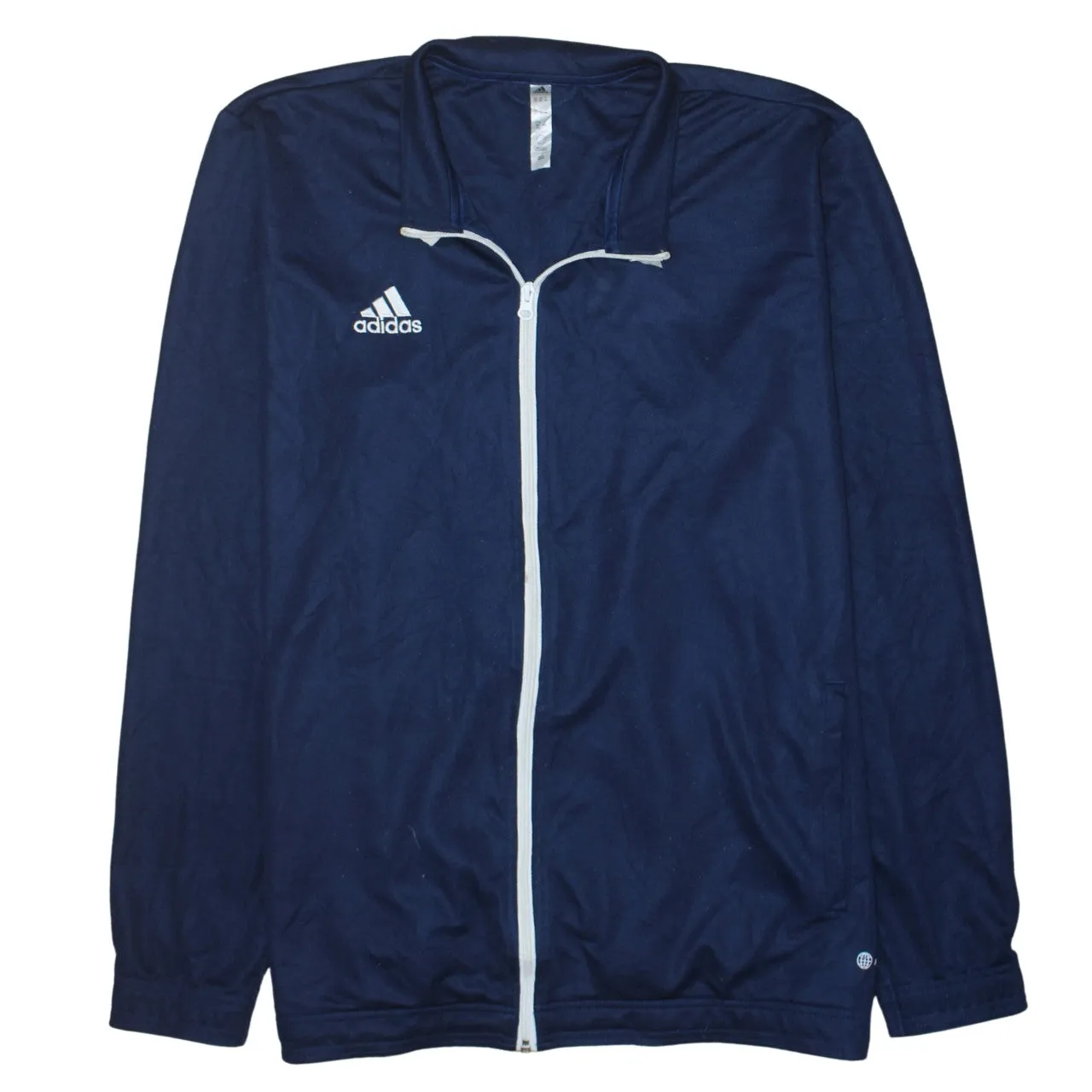 Adidas Navy Blue Track Jacket Women’s XXLarge Full Zip Embroidered Logo Lightweight Top sold by Vintage Club