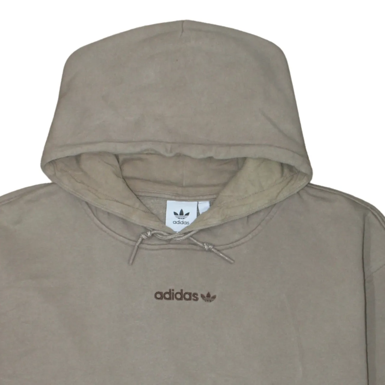 Adidas Beige Hoodie Men’s XXLarge Embroidered Trefoil Logo Front Pouch Fleece Pullover Sweatshirt sold by Vintage Club product image thumbnail 3