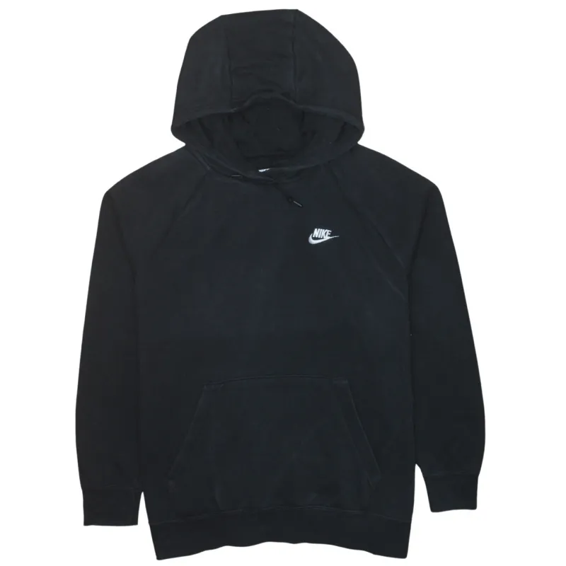 Nike Black Hoodie Women’s XLarge Embroidered Swoosh Logo Front Pocket Pullover Sweatshirt sold by Vintage Club