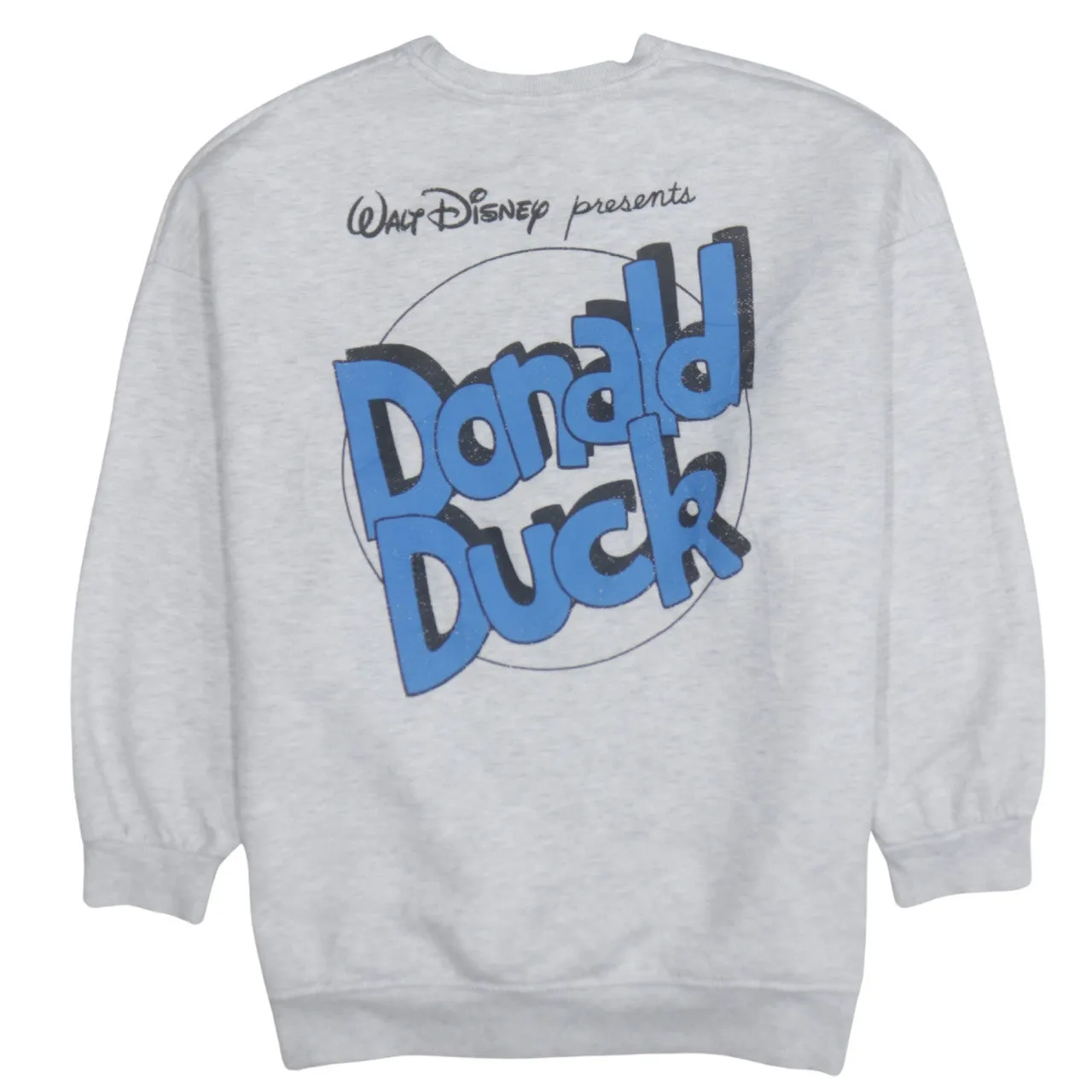 Disney Grey Donald Duck Sweatshirt Women's Medium Printed Front Back Graphic Pullover Top sold by Vintage Club product image thumbnail 2