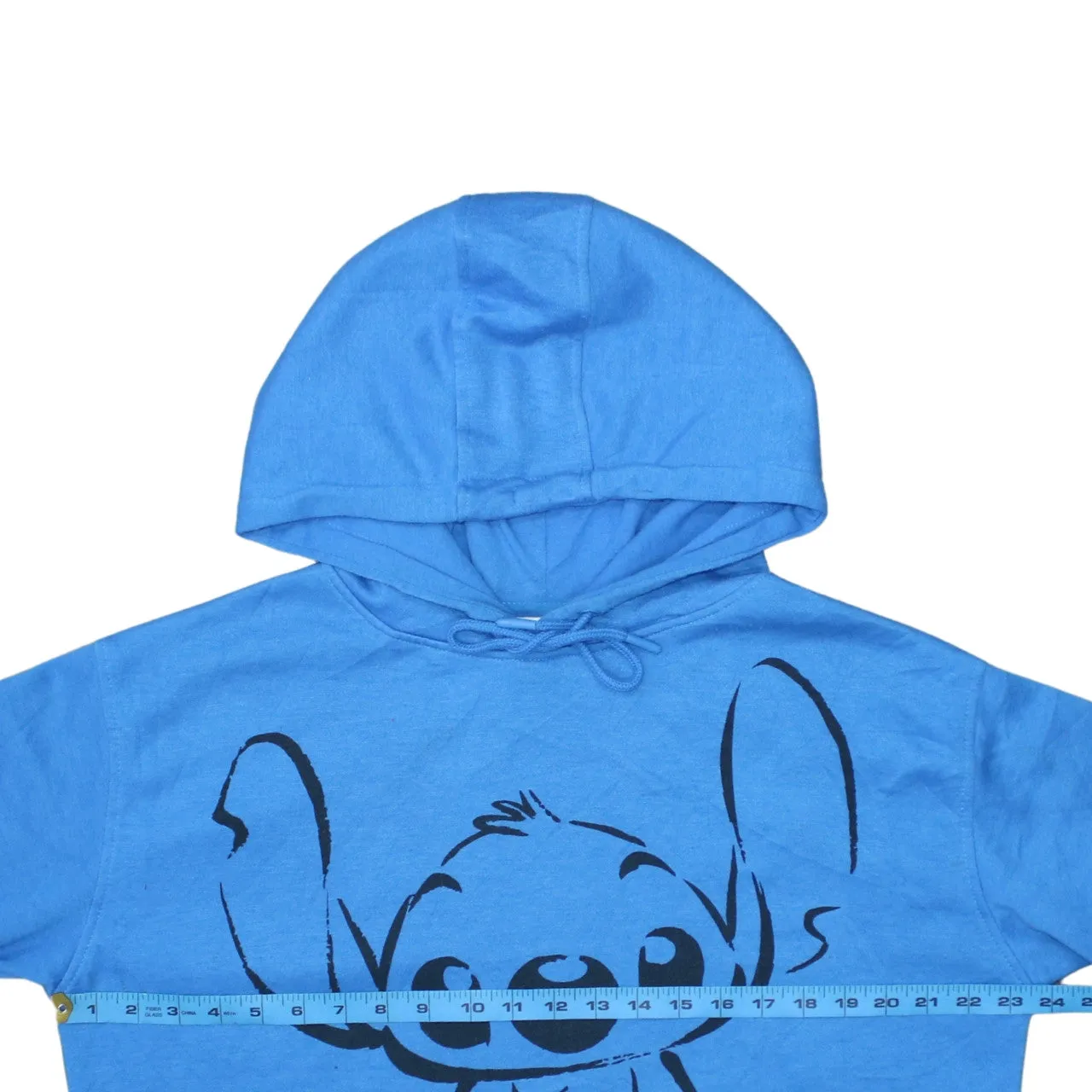 Disney Blue Hoodie Women’s Medium Printed Stitch Graphic Pullover Fleece Sweatshirt Top sold by Vintage Club product image thumbnail 5