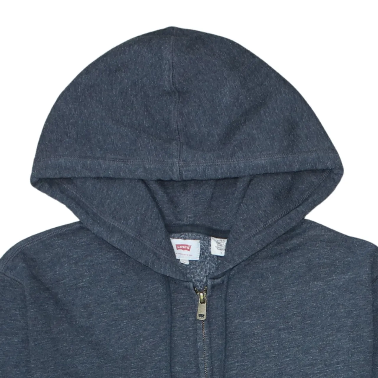 Levi's Dark Grey Zip Hoodie Men's Medium Drawstring Hood Split Pocket Fleece Sweatshirt sold by Vintage Club product image thumbnail 3