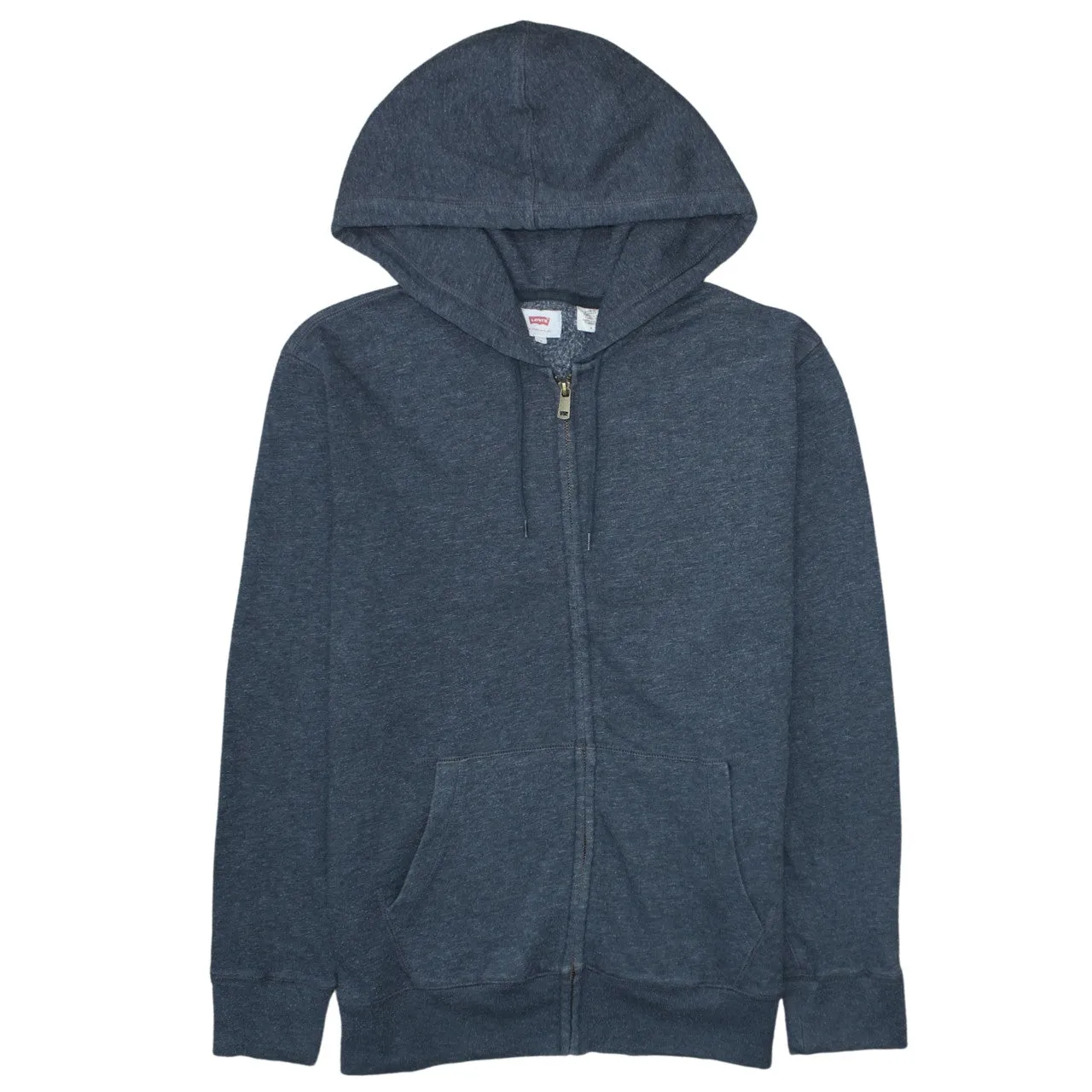 Levi's Dark Grey Zip Hoodie Men's Medium Drawstring Hood Split Pocket Fleece Sweatshirt sold by Vintage Club