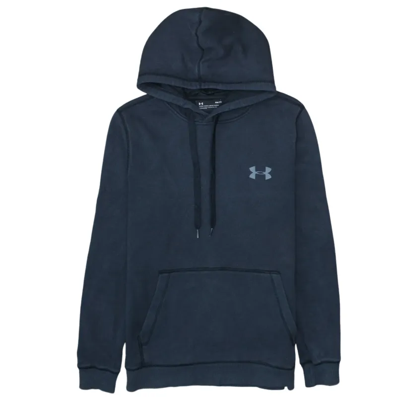 Under Armour Navy Blue Hoodie Men’s Small Printed Chest Logo Drawstring Pullover Sweatshirt sold by Vintage Club