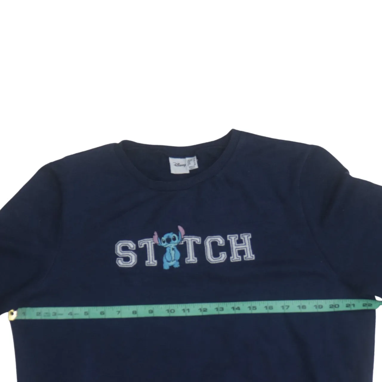 Disney Navy Blue Sweatshirt Women’s UK 16 Embroidered Stitch Logo Fleece Pullover Top sold by Vintage Club product image thumbnail 5