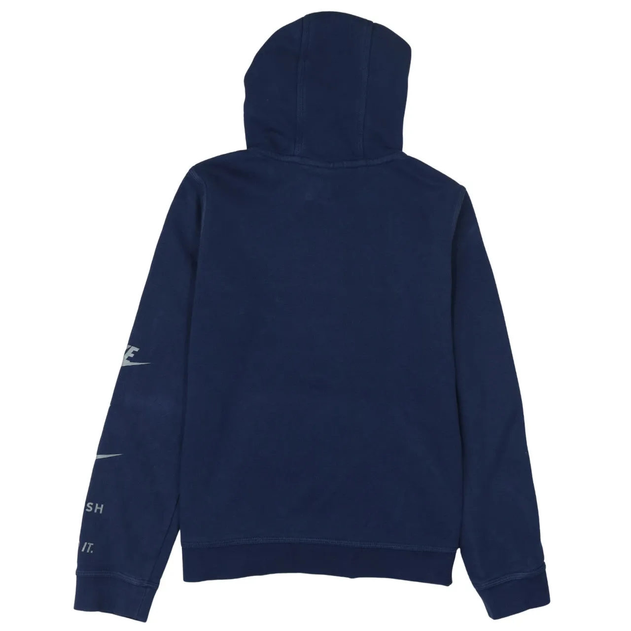 Nike Navy Blue Hoodie Women’s XLarge Printed Swoosh Logos Sleeve Graphic Pullover Sweatshirt sold by Vintage Club product image thumbnail 2