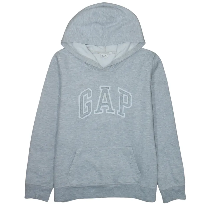 Gap Light Grey Hoodie Women's Large Embroidered Logo Front Pouch Pullover Sweatshirt made by Vintage Club