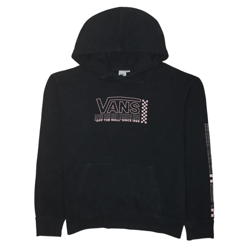 VANS Black Hoodie Women’s Large Printed Logo Sleeve Graphic Pullover Sweatshirt sold by Vintage Club