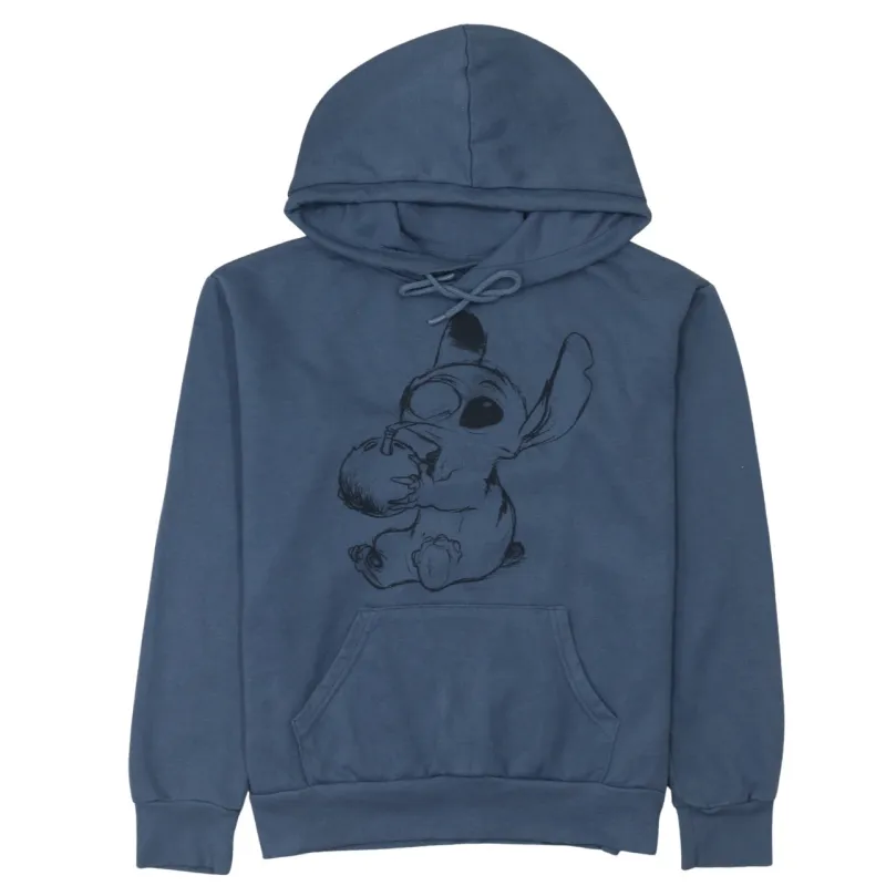 Disney Blue Hoodie Men’s XXSmall Printed Stitch Graphic Front Pocket Pullover Sweatshirt sold by Vintage Club