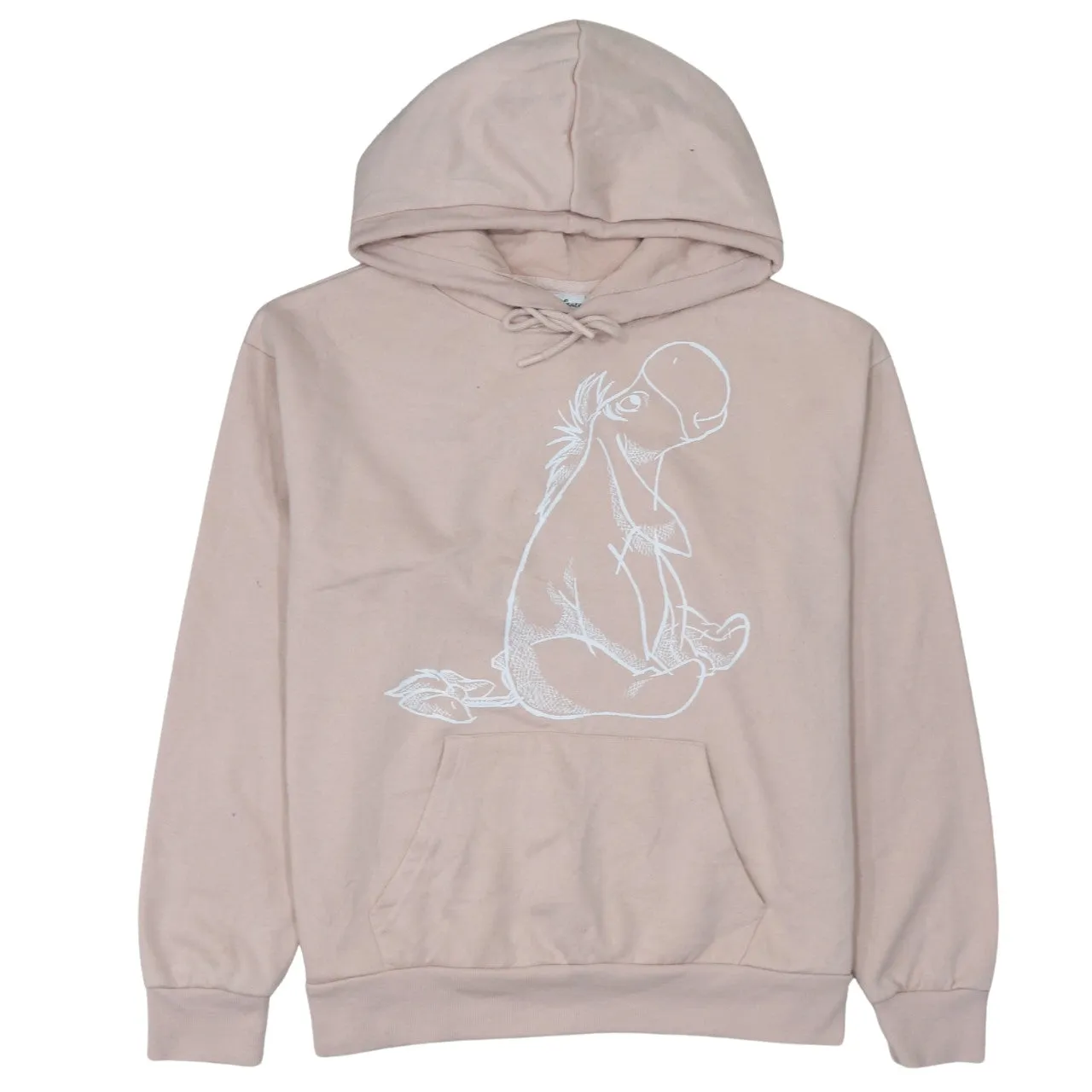 Disney Pink Hoodie Women’s Medium Printed Eeyore Graphic Fleece Lined Pullover Sweatshirt sold by Vintage Club