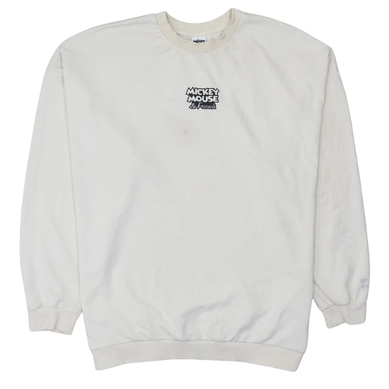 Disney Cream Sweatshirt Women's Medium Printed Mickey Mouse Pluto Graphic Pullover Top sold by Vintage Club