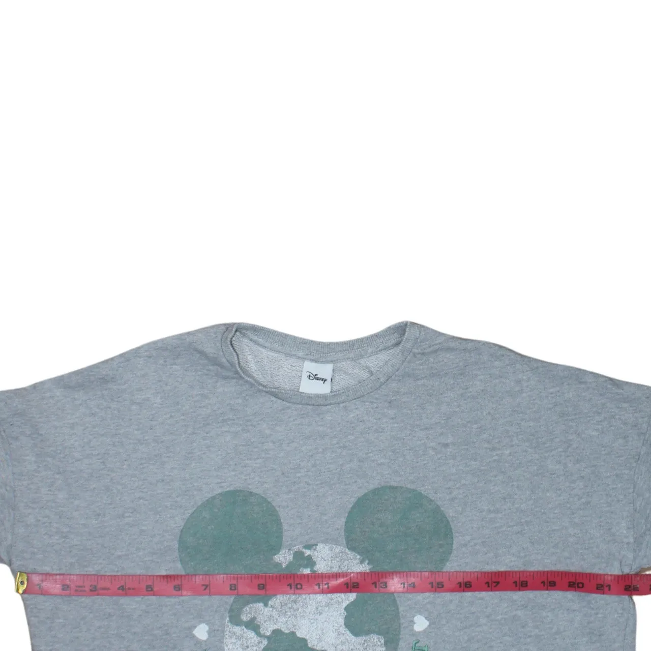 Disney Grey Sweatshirt Women’s Large Printed Mickey Earth Graphic Slogan Crewneck Pullover sold by Vintage Club product image thumbnail 5