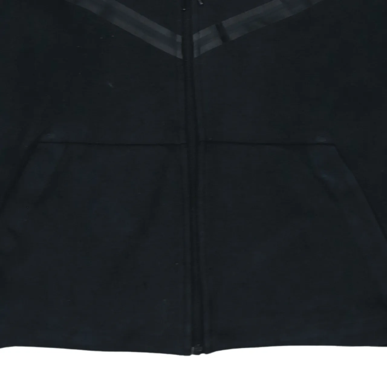 Nike Black Full Zip Hoodie Women’s Medium Chevron Tape Embroidered Logo Sweatshirt sold by Vintage Club product image thumbnail 4