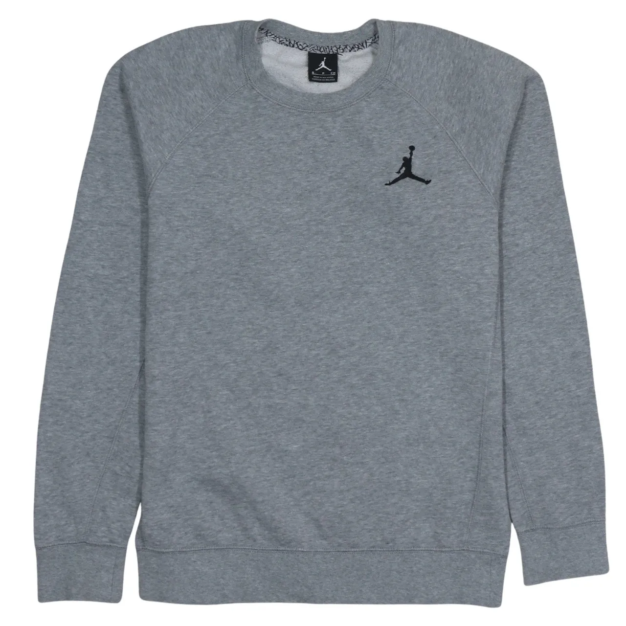 Jordan Grey Sweatshirt Men's Small Embroidered Jumpman Logo Crewneck Pullover Fleece Top sold by Vintage Club