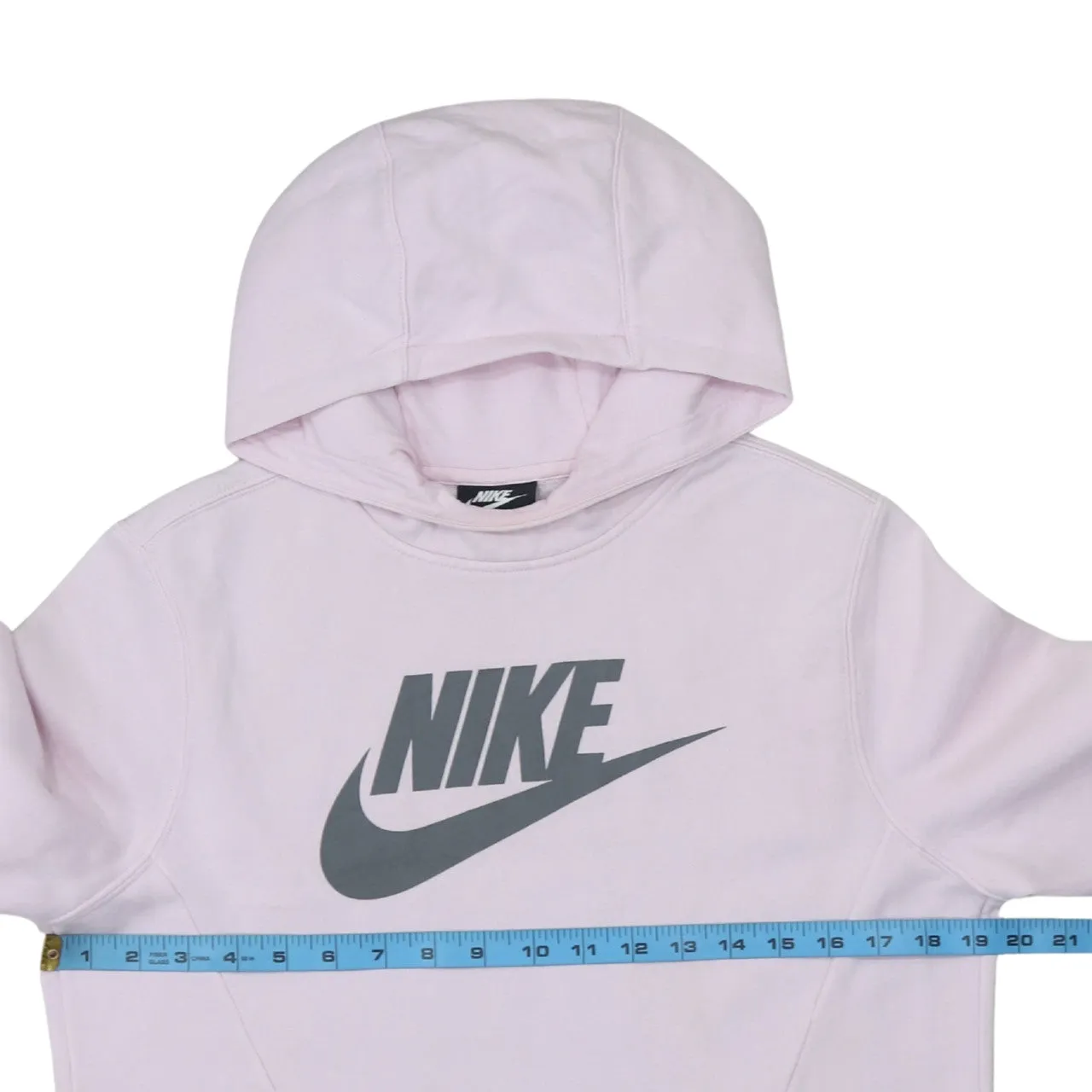 Nike Light Pink Hoodie Women’s XLarge Printed Logo Front Pouch Fleece Pullover Sweatshirt sold by Vintage Club product image thumbnail 5