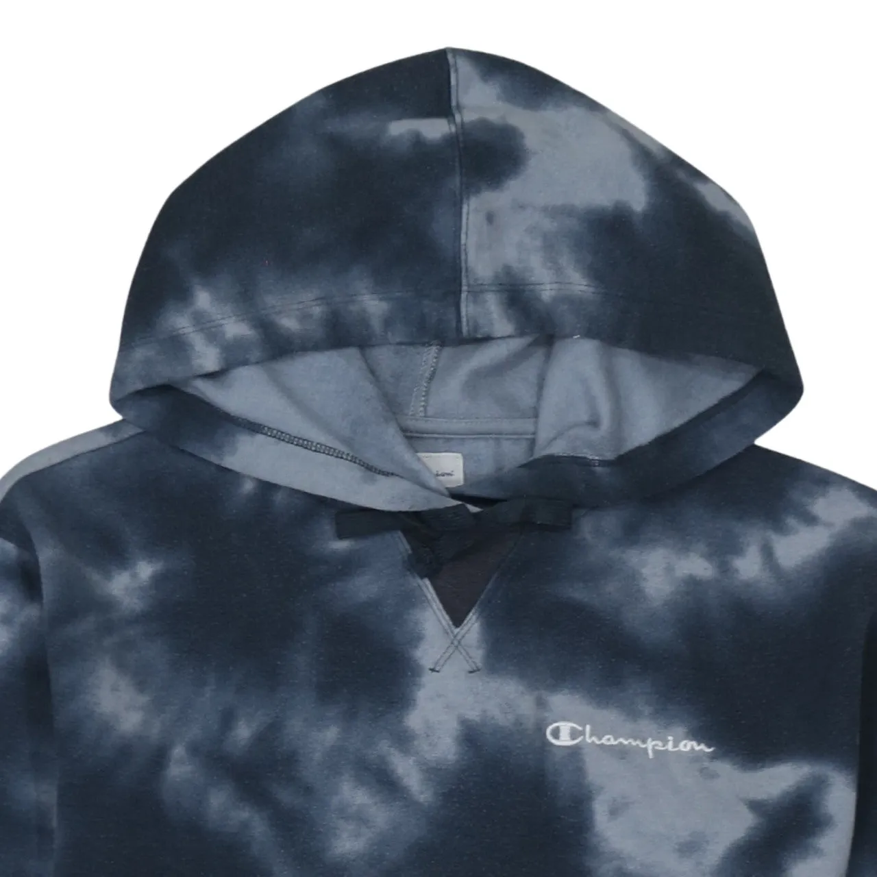 Champion Navy Tie Dye Hoodie Women's Small Embroidered Chest Logo Front Pocket Pullover Sweatshirt sold by Vintage Club product image thumbnail 3