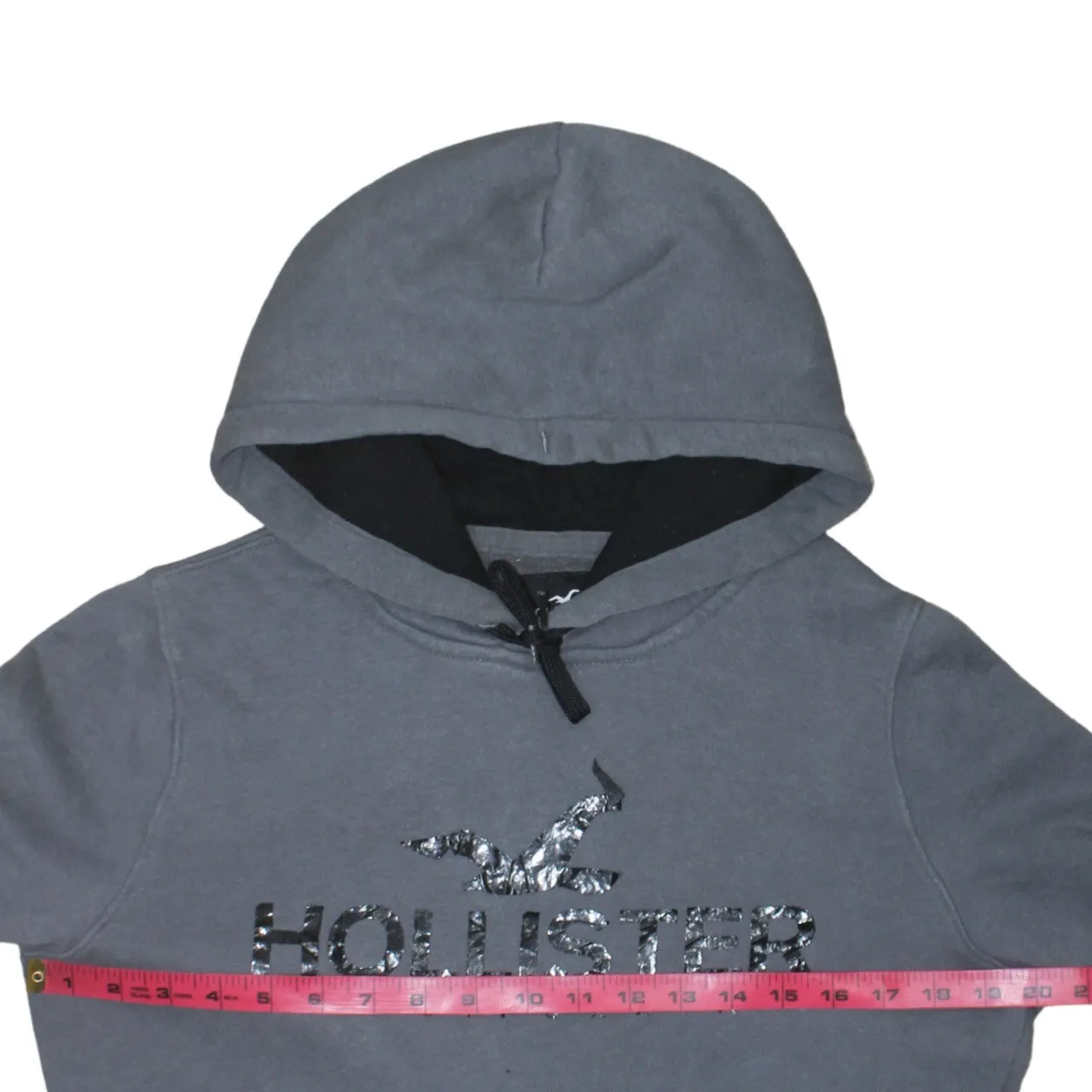 Hollister Grey Hoodie Men’s XSmall Printed Logo Front Pocket Drawstring Pullover Sweatshirt sold by Vintage Club product image thumbnail 5