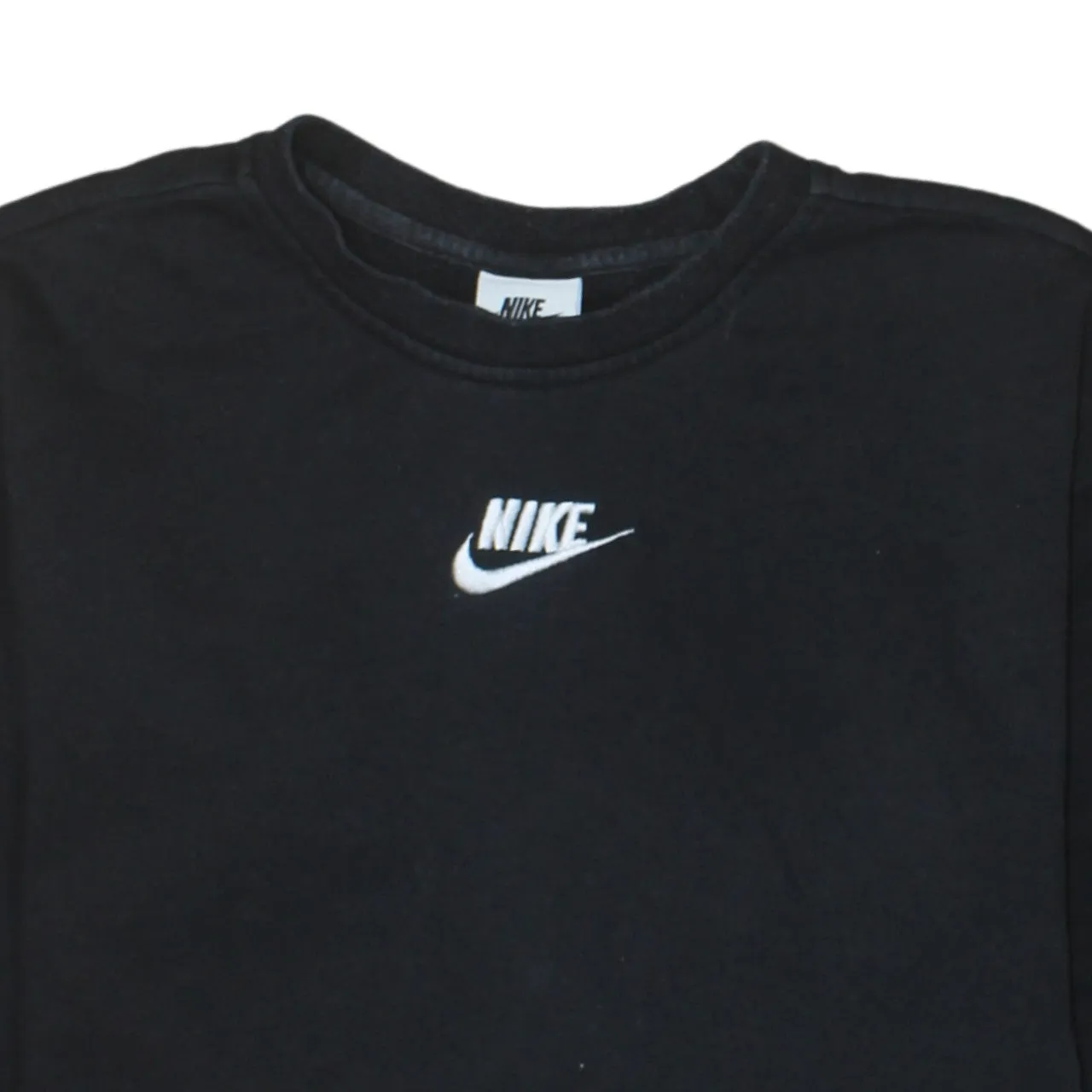 Nike Black Sweatshirt Women's Medium Embroidered Chest Swoosh Logo Crewneck Pullover sold by Vintage Club product image thumbnail 3